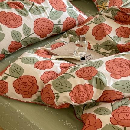 91家纺网 家纺一手货源 找家纺 顾里家纺 2023新款法式复古嵌绳全棉四件套 黛美人