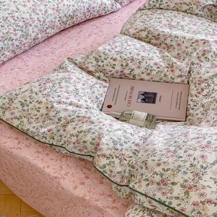 91家纺网 家纺一手货源 找家纺 顾里家纺 2023新款法式复古嵌绳全棉四件套 春日幸事