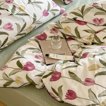 91家纺网 家纺一手货源 找家纺 顾里家纺 2023新款法式复古嵌绳全棉四件套 安吉里