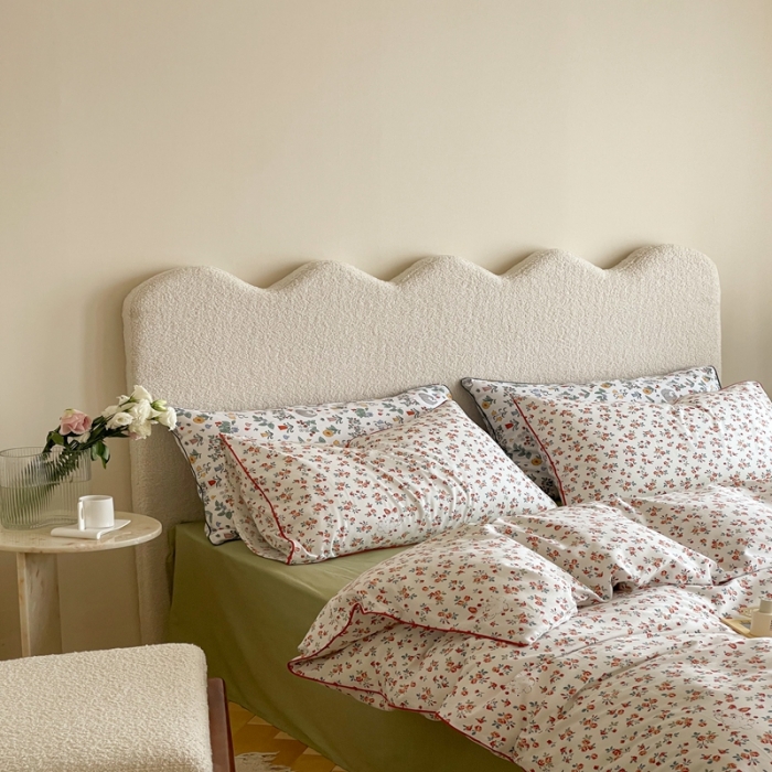 91家纺网 家纺一手货源 找家纺 顾里家纺 2023新款法式复古嵌绳全棉四件套 安妮兔