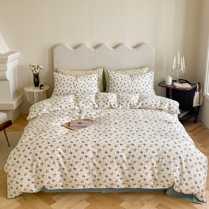 91家纺网 家纺一手货源 找家纺 顾里家纺 2023新款法式复古嵌绳全棉四件套 可可里