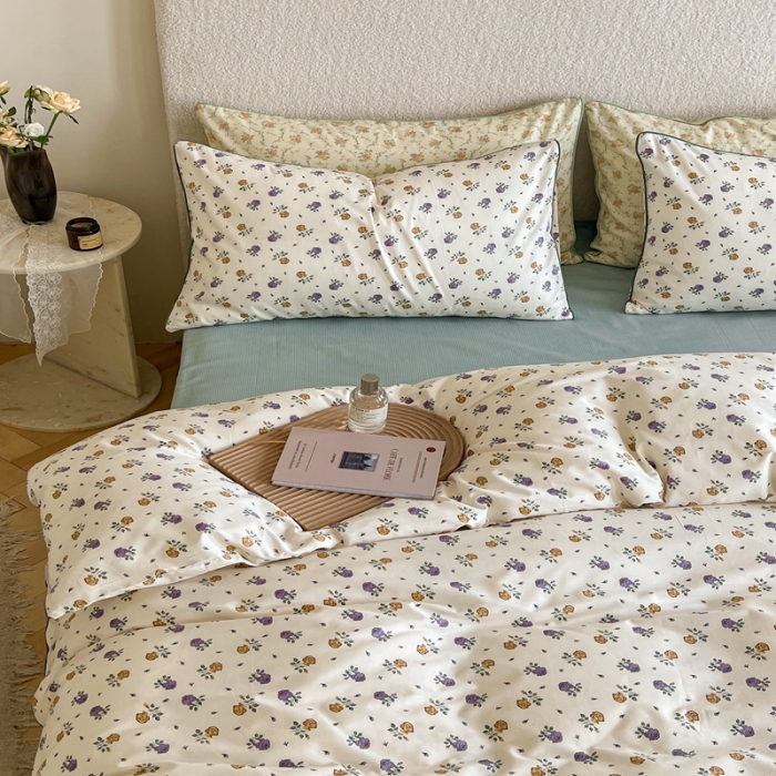 91家纺网 家纺一手货源 找家纺 顾里家纺 2023新款法式复古嵌绳全棉四件套 可可里