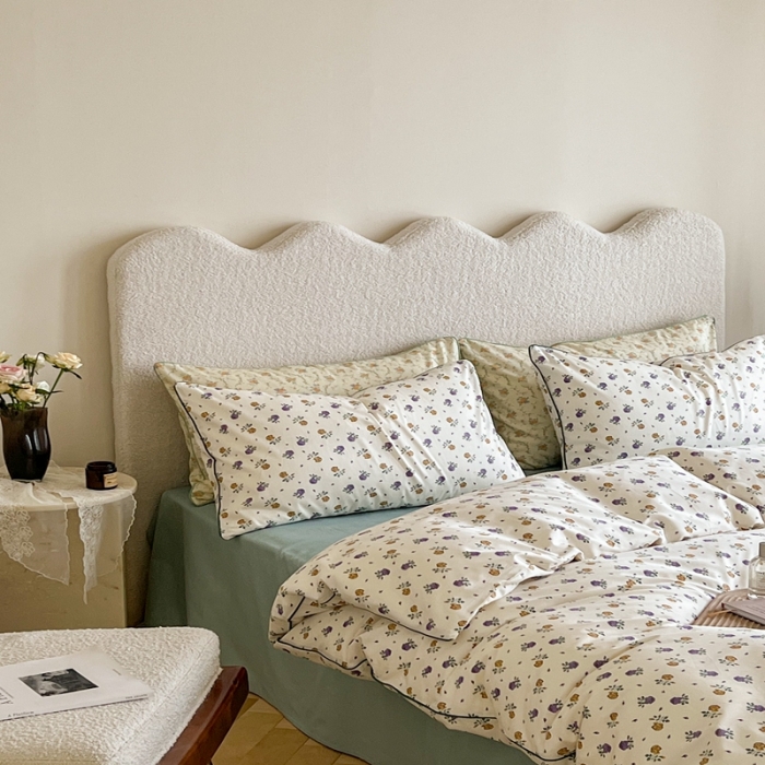 91家纺网 家纺一手货源 找家纺 顾里家纺 2023新款法式复古嵌绳全棉四件套 可可里