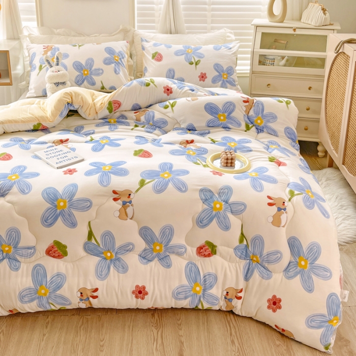 91家纺网 家纺一手货源 找家纺 寐居家纺2022新款印花冬被 花兔