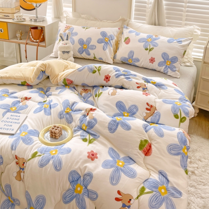 91家纺网 家纺一手货源 找家纺 寐居家纺2022新款印花冬被 花兔