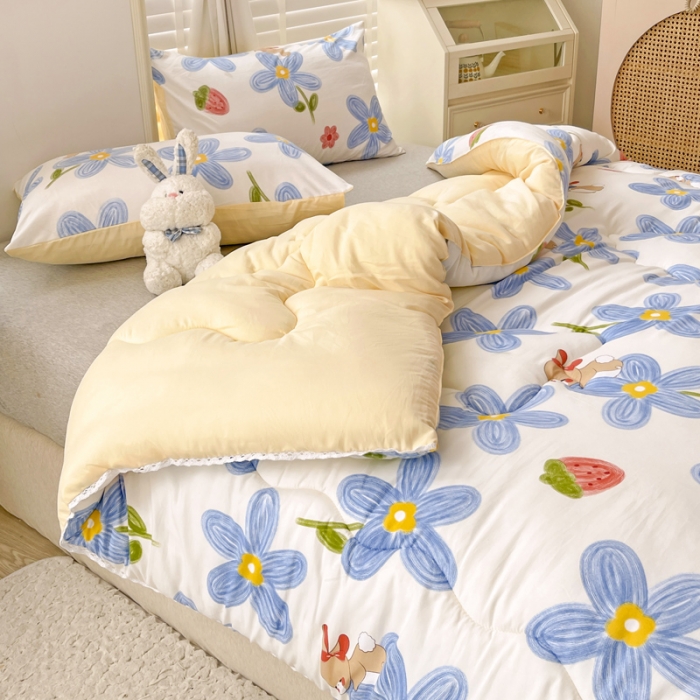 91家纺网 家纺一手货源 找家纺 寐居家纺2022新款印花冬被 花兔