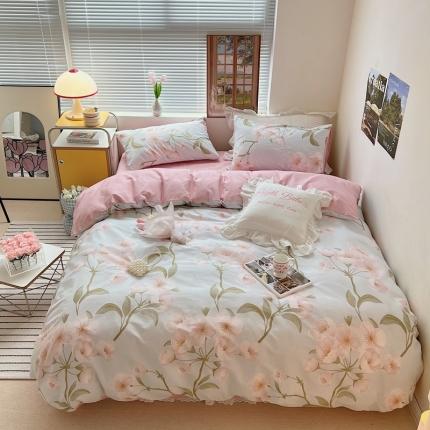 91家纺网 家纺一手货源 找家纺 顾里家纺2022ins韩系全棉四件套韩系花花系列 佩特拉