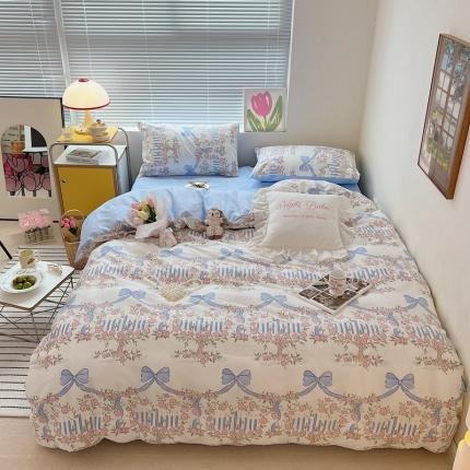 顾里家纺 2022ins韩系全棉四件套韩系花花系列 蝴蝶恋结