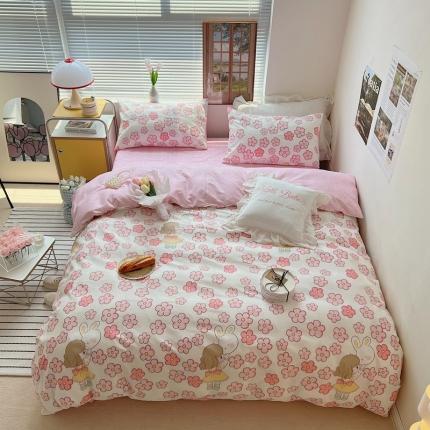 顾里家纺2022ins韩系全棉四件套韩系花花系列 花田女孩