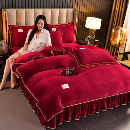 91家纺网 家纺一手货源 找家纺 （总）雨洋家纺 2025新款纯色牛奶绒四件套