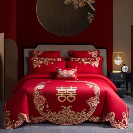 91家纺网 家纺一手货源 找家纺 总红番天 热卖款全工艺喷气长绒棉婚庆四件套多件套