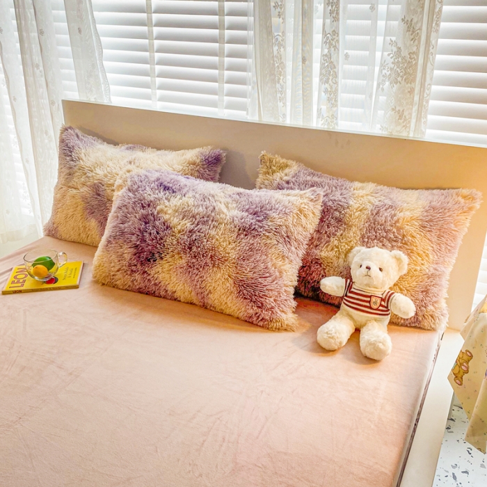 91家纺网 家纺一手货源 找家纺 邦妮 2024新款云貂绒彩色四件套 炫彩生活