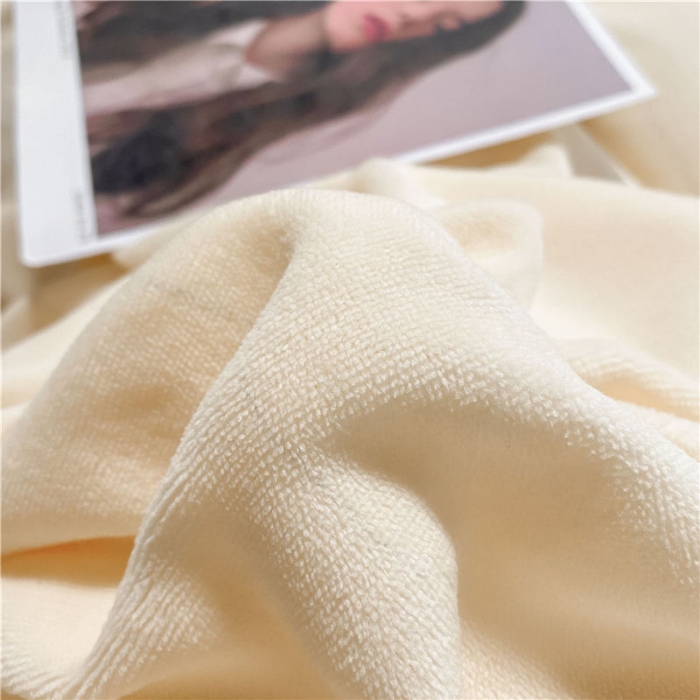 91家纺网 家纺一手货源 找家纺 古吉梦 2022纯色双拼牛奶绒四件套 双拼牛奶绒-奶黄+藕粉