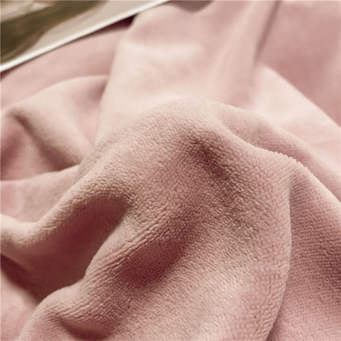 91家纺网 家纺一手货源 找家纺 古吉梦 2022纯色双拼牛奶绒四件套 双拼牛奶绒-藕粉+浅灰
