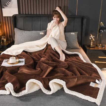 91家纺网 家纺一手货源 找家纺 (总)席之家2023款纯色羊羔绒复合毛毯休闲毯盖毯空调毯子