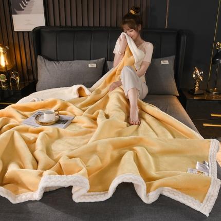 91家纺网 家纺一手货源 找家纺 (总)席之家2023款纯色羊羔绒复合毛毯休闲毯盖毯空调毯子