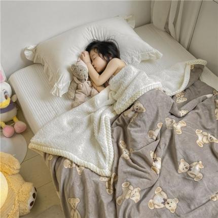 91家纺网 家纺一手货源 找家纺 (总)古吉梦2022新款+牛奶绒+羊羔绒双层毯