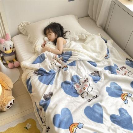 91家纺网 家纺一手货源 找家纺 (总)古吉梦2022新款+牛奶绒+羊羔绒双层毯