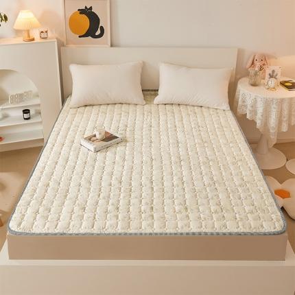 91家纺网 家纺一手货源 找家纺 丽诺床垫 2022新款双面全棉130*70薄床垫 白月光