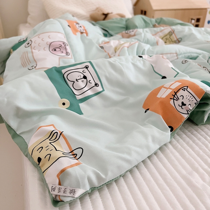 91家纺网 家纺一手货源 找家纺 嗨生活 2022年新款幼儿园儿童被子水洗棉春秋被冬被 宝宝巴士