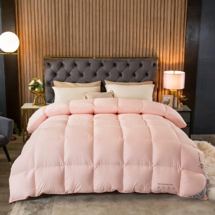 91家纺网 家纺一手货源 找家纺 绒研2025立体烫画羽绒被鹅绒被被芯春秋被冬被直播供货-粉色