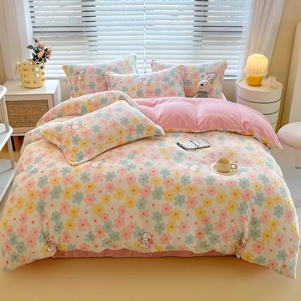 兄弟坊 2022新款牛奶绒印花四件套-春意