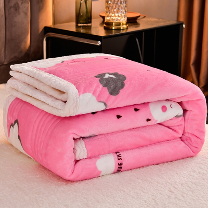 91家纺网 家纺一手货源 找家纺 圣楚 2024双面绒羊羔绒牛奶绒毛毯多功能午睡毯盖毯直播 甜美约定