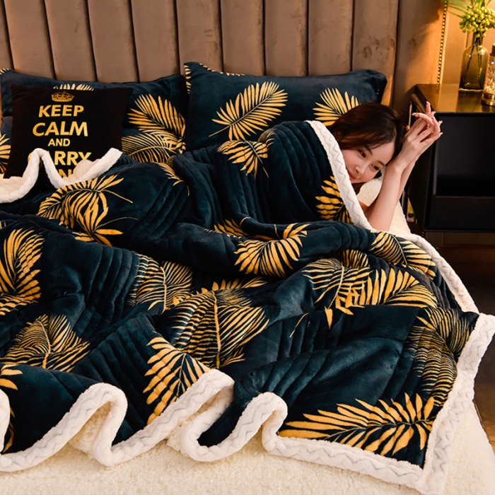 91家纺网 家纺一手货源 找家纺 圣楚 2024双面绒羊羔绒牛奶绒毛毯多功能午睡毯盖毯直播 青春年华