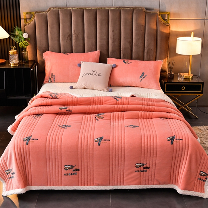 91家纺网 家纺一手货源 找家纺 圣楚 2024双面绒羊羔绒牛奶绒毛毯多功能午睡毯盖毯直播 暖绒毯玉