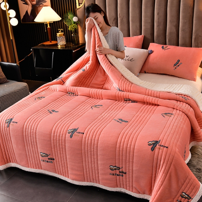 91家纺网 家纺一手货源 找家纺 圣楚 2024双面绒羊羔绒牛奶绒毛毯多功能午睡毯盖毯直播 暖绒毯玉