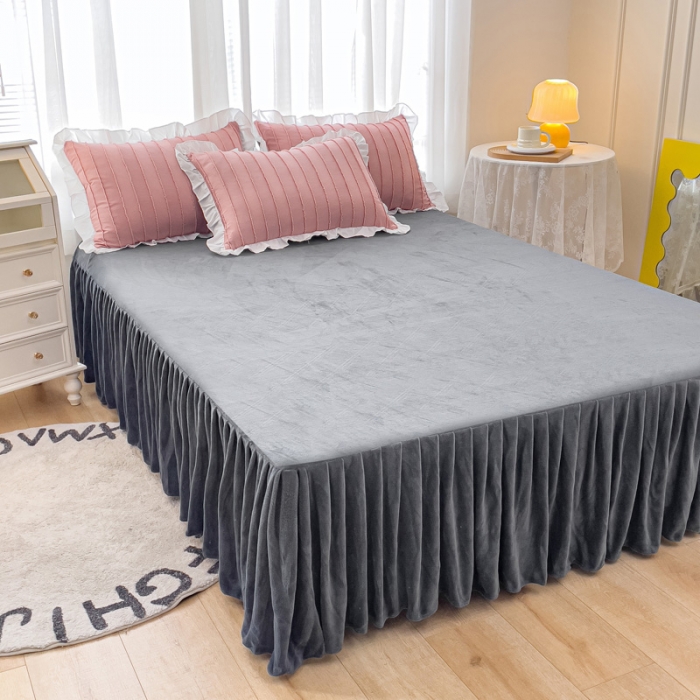 91家纺网 家纺一手货源 找家纺 绒兔兔 2022新款立体剪花牛奶绒四件套 豆沙粉