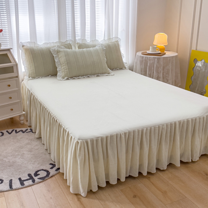 91家纺网 家纺一手货源 找家纺 绒兔兔 2022新款立体剪花牛奶绒四件套 奶白