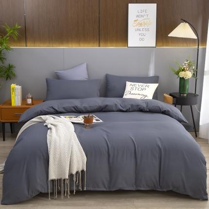 91家纺网 家纺一手货源 找家纺 简冠 2022新款亲肤棉直播纯色四件套 索菲利亚-深灰