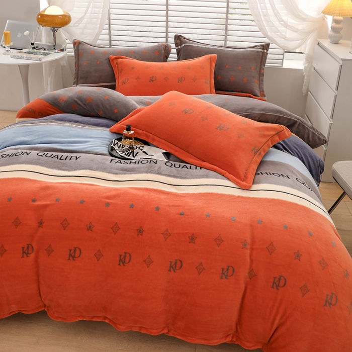 91家纺网 家纺一手货源 找家纺 优姿2022新款9斤重牛奶棉床裙款四件套 摩登时尚