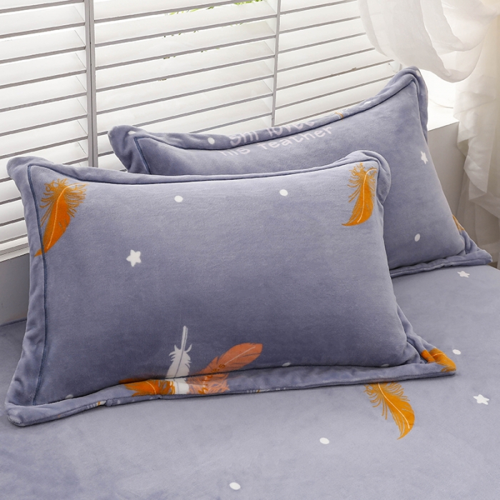 91家纺网 家纺一手货源 找家纺 优姿2022新款9斤重牛奶棉床裙款四件套 羽叶