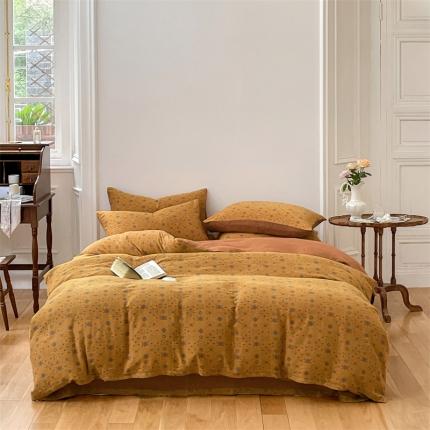 91家纺网 家纺一手货源 找家纺 （总）馨蕊 2022秋冬新品双层纱提花四件套-繁星物语