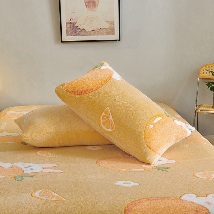 91家纺网 家纺一手货源 找家纺 被多多 2022新款3D立体高克重雪花绒印花床笠 萌萌兔