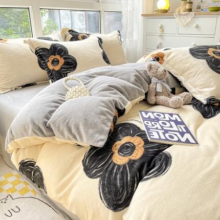 91家纺网 家纺一手货源 找家纺 （总）柒月2022新款加厚牛奶绒四件套