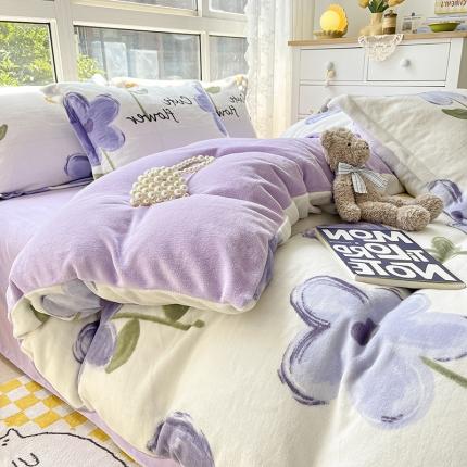 91家纺网 家纺一手货源 找家纺 （总）柒月2022新款加厚牛奶绒四件套