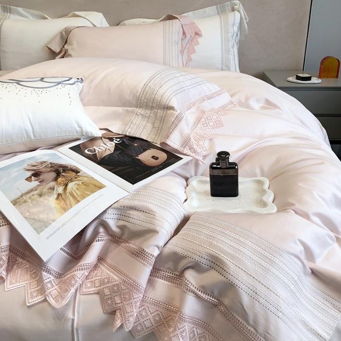 91家纺网 家纺一手货源 找家纺 黑白森林秋冬新品 100支贡缎四件套全棉纯棉-奥维娜