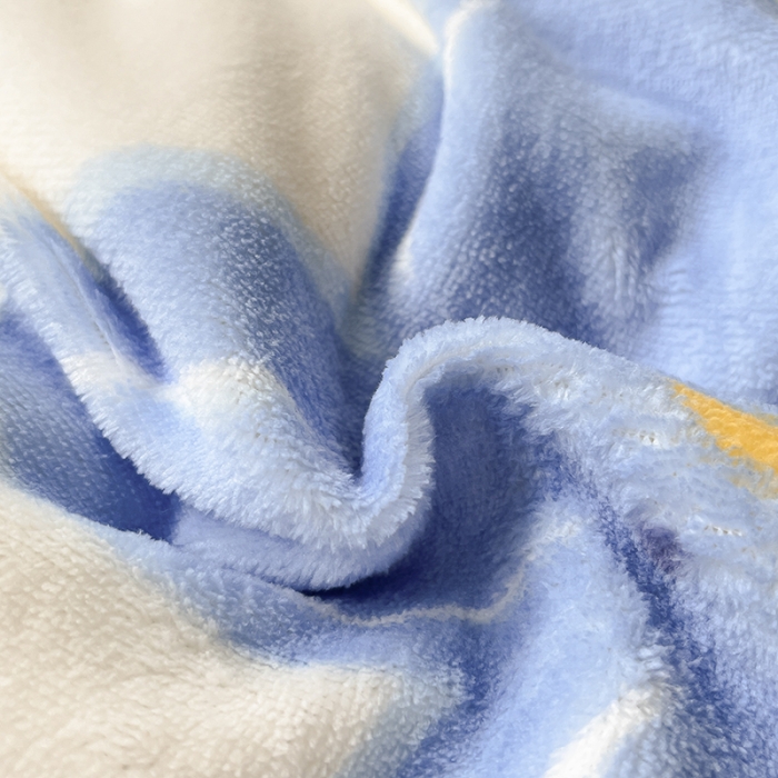 91家纺网 家纺一手货源 找家纺 柒月2022新款加厚牛奶绒四件套 向阳花蓝