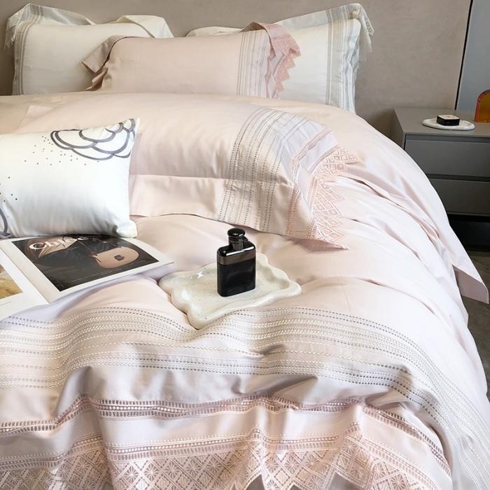 91家纺网 家纺一手货源 找家纺 黑白森林秋冬新品 100支贡缎四件套全棉纯棉-奥维娜