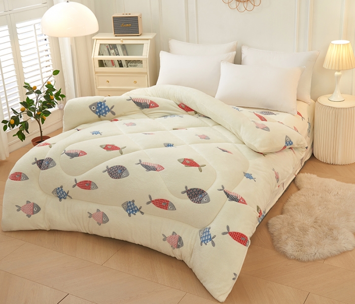 91家纺网 家纺一手货源 找家纺 被多多 2022新款高克重双面雪花绒印花冬被 海底世界