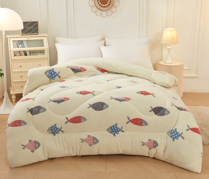 91家纺网 家纺一手货源 找家纺 被多多 2022新款高克重双面雪花绒印花冬被 海底世界