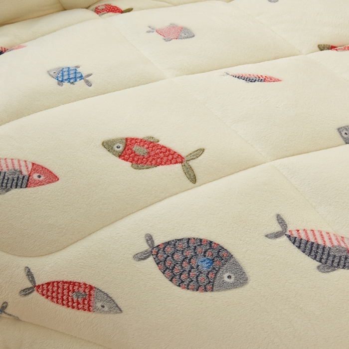 91家纺网 家纺一手货源 找家纺 被多多 2022新款高克重双面雪花绒印花冬被 海底世界