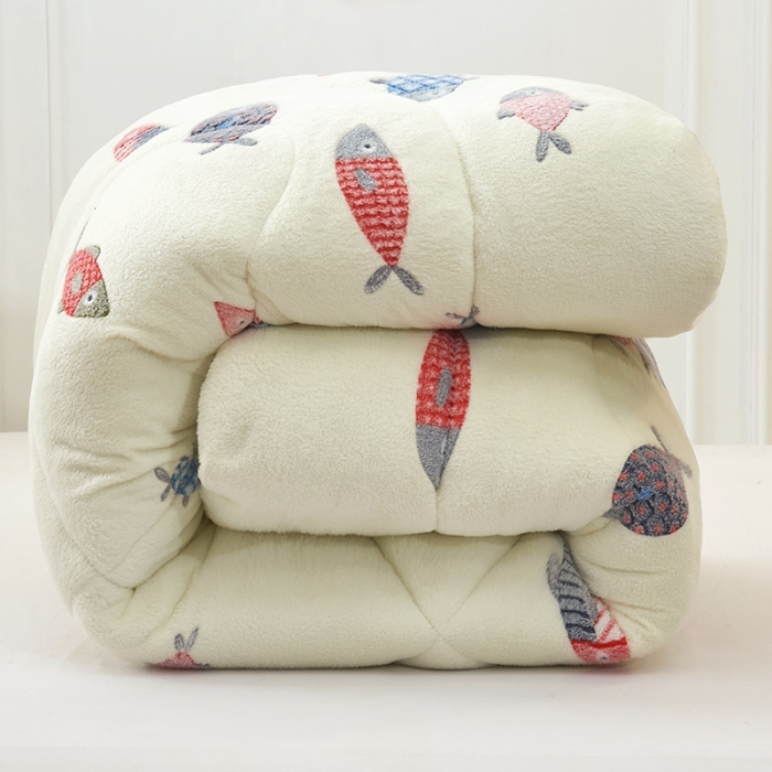 91家纺网 家纺一手货源 找家纺 被多多 2022新款高克重双面雪花绒印花冬被 海底世界