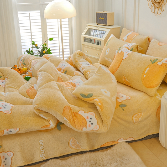 91家纺网 家纺一手货源 找家纺 被多多 2022新款高克重双面雪花绒印花冬被 萌萌兔