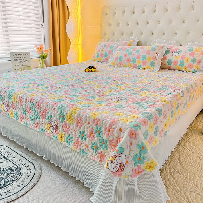 91家纺网 家纺一手货源 找家纺 澳梵  2022新款牛奶绒印花床盖三件套四件套 千与千寻