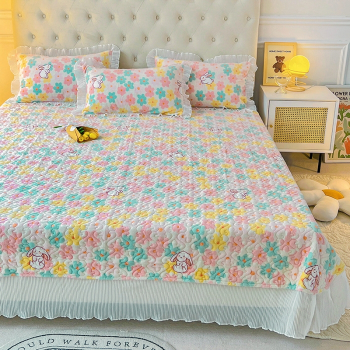 91家纺网 家纺一手货源 找家纺 澳梵  2022新款牛奶绒印花床盖三件套四件套 千与千寻