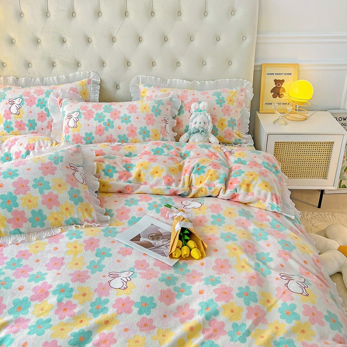 91家纺网 家纺一手货源 找家纺 澳梵  2022新款牛奶绒印花床盖三件套四件套 千与千寻